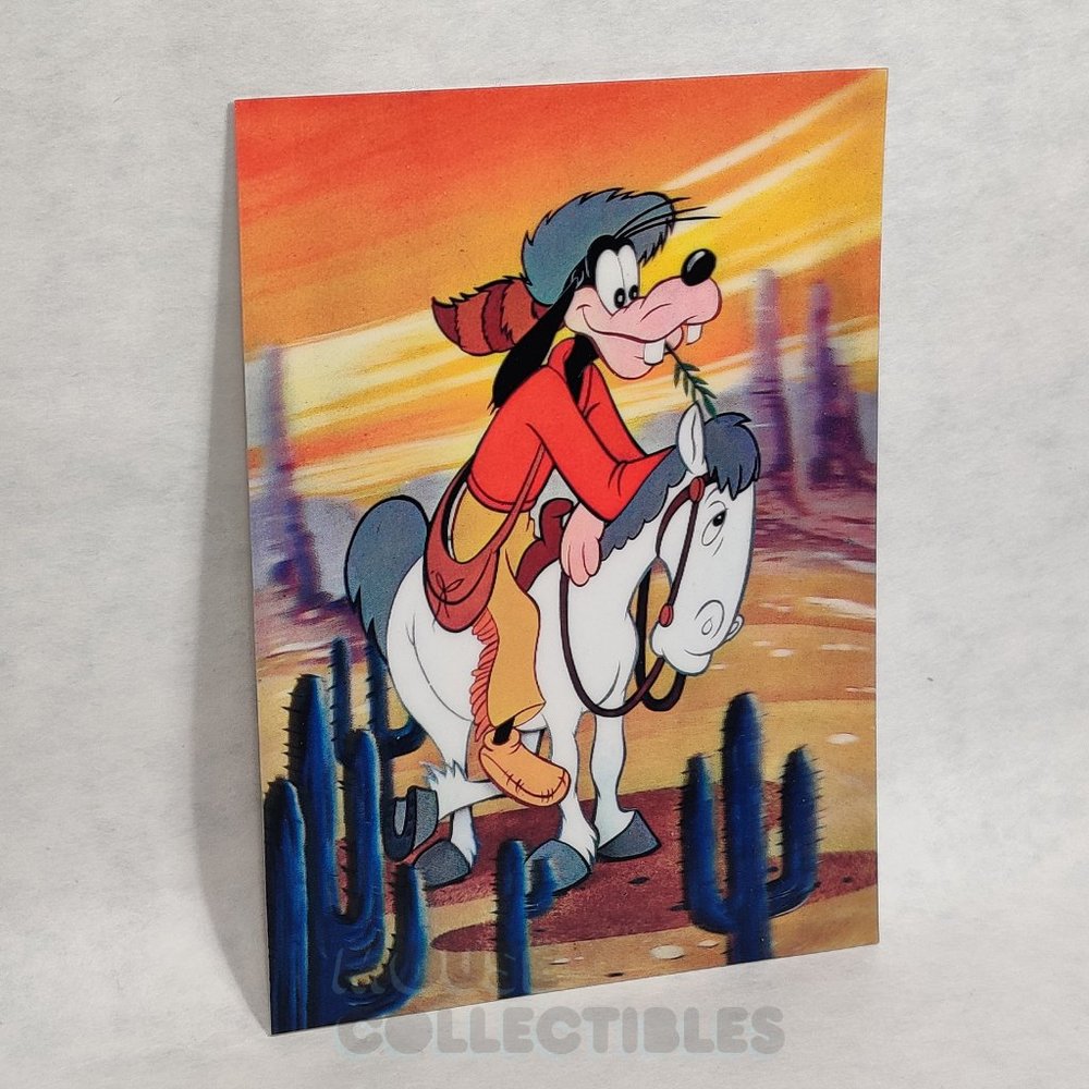 1970s Disney Goofy In the Wild West TOPPAN TOP STEREO Lenticular Postcard Cactus